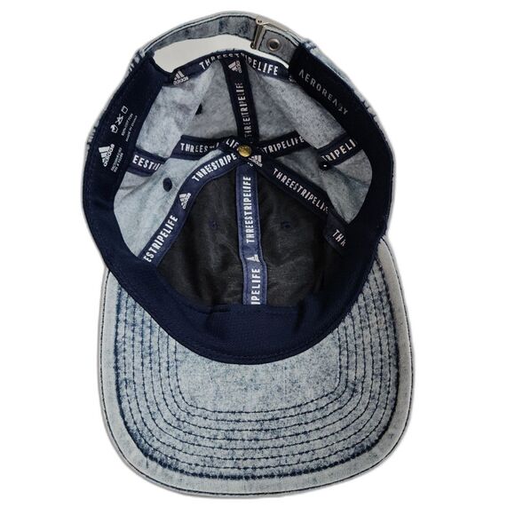 Adidas Denim Acid Wash Cotton Aeroready Cap Hat - Picture 2 of 8